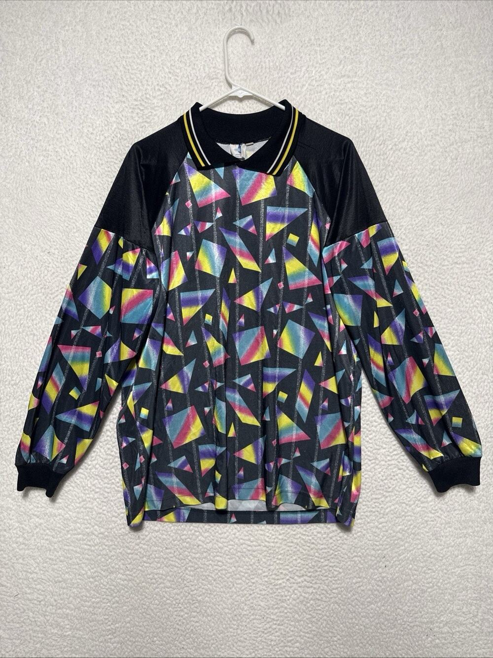 Vintage High 5 Sportswear Goalkeeper Jersey Soccer Shirt M Geometric Print USA